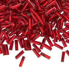 Preciosa Czech Bugle Bead TD #3 Loose SL Red 50gm pkg.