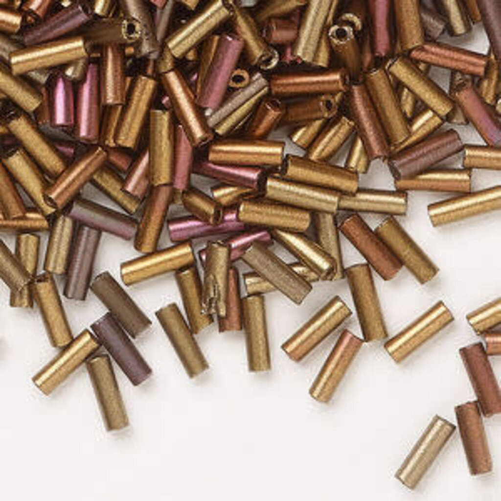 Preciosa Czech Bugle Bead #3 Loose SFT Bronze Tones  50gm pkg.
