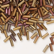 Preciosa Czech Bugle Bead #3 Loose SFT Bronze Tones  50gm pkg.