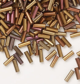 Preciosa Czech Bugle Bead #3 Loose SFT Bronze Tones  50gm pkg.