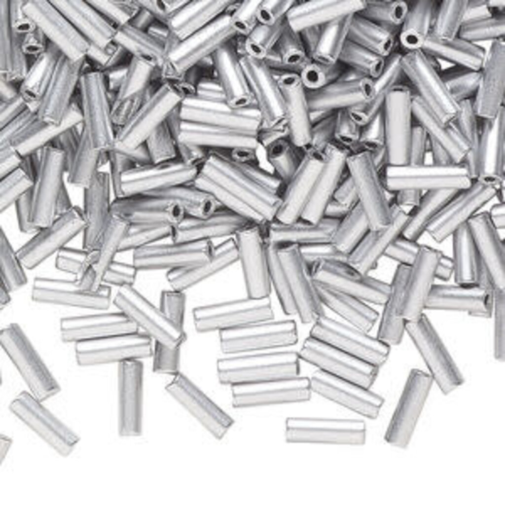 Preciosa Czech Bugle Bead #3 Loose SFT Silver Metallic 50gm pkg.