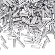 Preciosa Czech Bugle Bead #3 Loose SFT Silver Metallic 50gm pkg.
