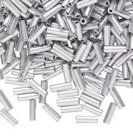 Preciosa Czech Bugle Bead #3 Loose SFT Silver Metallic 50gm pkg.