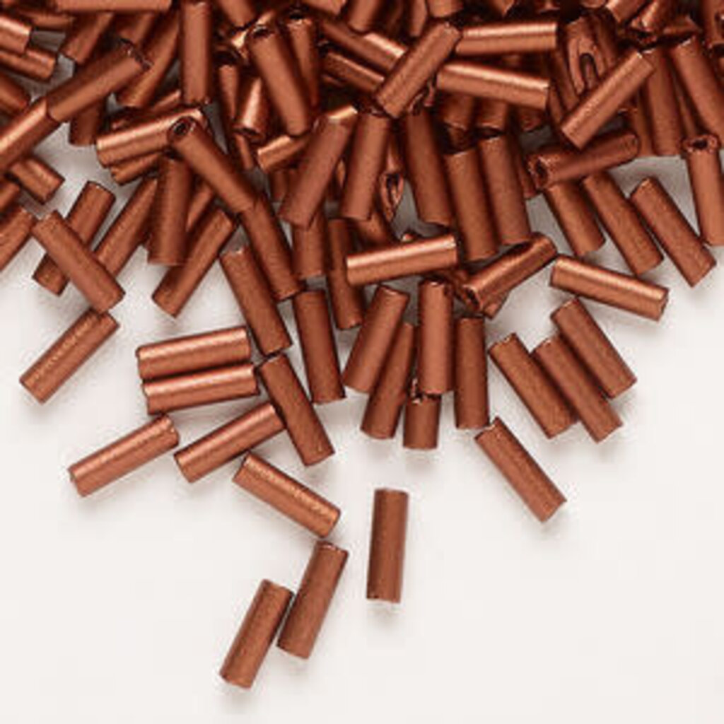 Preciosa Czech Bugle Bead #3 Loose SFT DK Copper Metallic 50gm pkg.