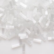 Preciosa Czech Bugle Bead #3 Loose OPQ White Satin 50gm pkg.