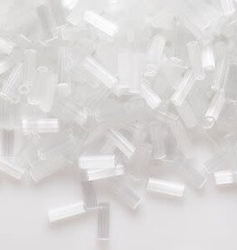 Preciosa Czech Bugle Bead #3 Loose OPQ White Satin 50gm pkg.