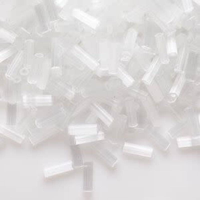 Preciosa Czech Bugle Bead #3 Loose OPQ White Satin 50gm pkg.