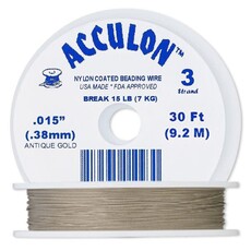Acculon Acculon Nylon-Coated SS Beading Wire Antique Gold 0.015 30Ft.