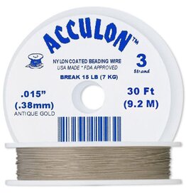 Acculon Acculon Nylon-Coated SS Beading Wire Antique Gold 0.015 30Ft.