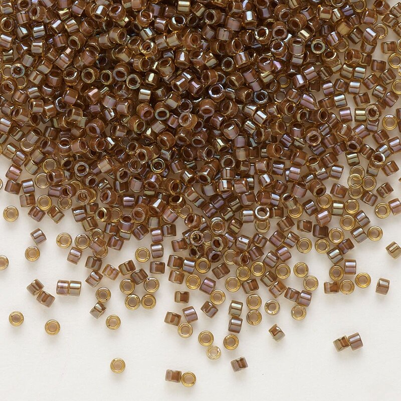 Miyuki Delica #11 TL Cinnamon-lined Luster Topaz DB0287V 7.5gms