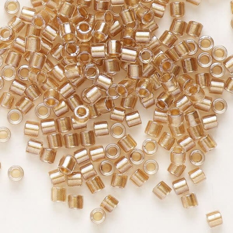 Miyuki Delica  #11 TL Honey Beige-Lined Luster Crystal Clear A1063SB 7.5gms