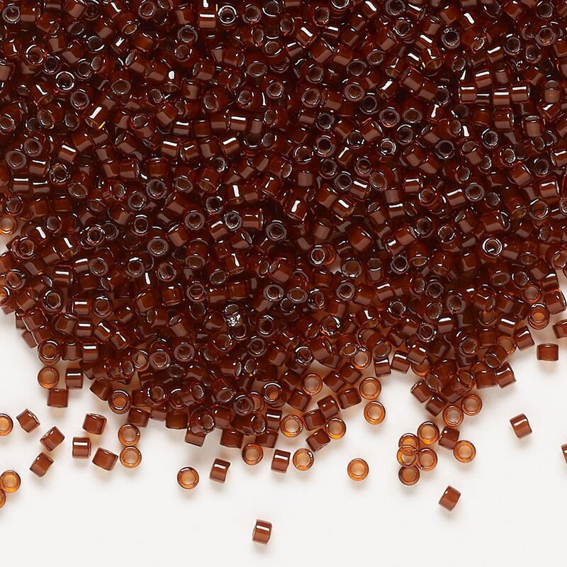Miyuki Delica  #11 TP Dark Topaz-lined Rootbeer DB1392V 7.5gms