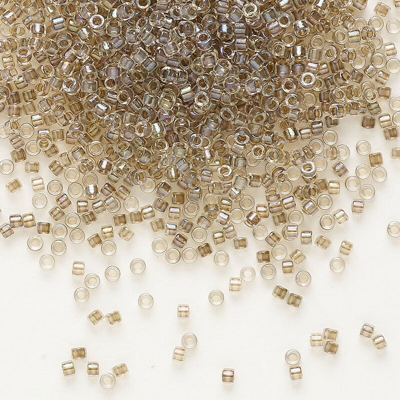 Miyuki Delica  #11 TL Taupe-lined Luster Crystal Clear DB0064V 7.5gms