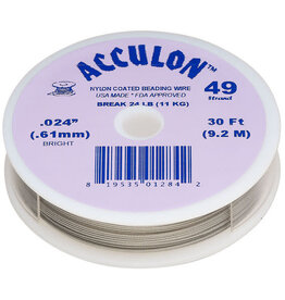 Acculon Acculon Nylon-Coated SS Beading Wire Bright 0.024 30Ft.