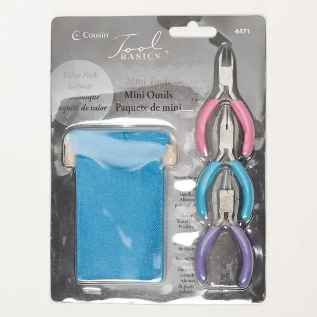 Multicolored Mixed Lengths w/ Bag 3-3 1/4"Plier Set