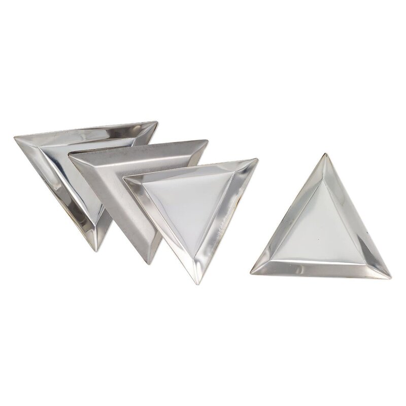 Triangle Sorting Tray Stainless Steel 3-1/4 x 3-1/4 x 3-1/4" 4pcs