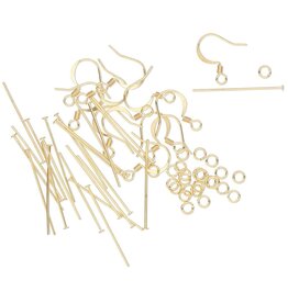 Earring Finding Assortment Gold Plated/Finished 60pc Set