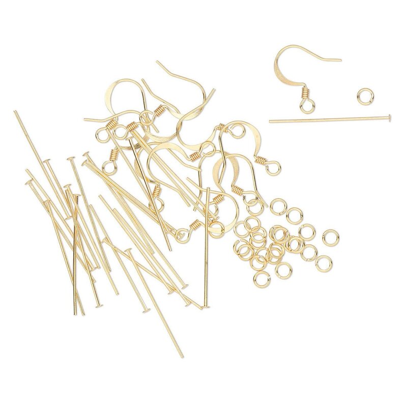 Earring Finding Assortment Gold Plated/Finished 60pc Set