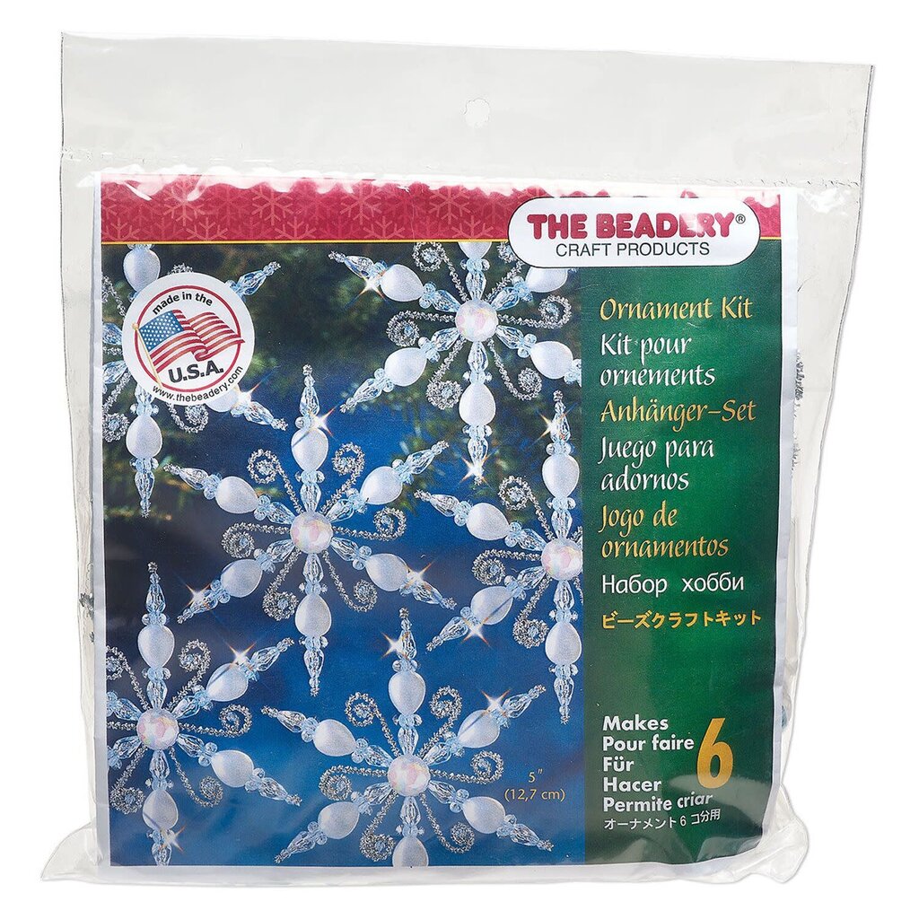 The Beadery Festive Snowflake Ornament Kit (Makes (6) 5-inch ornaments)