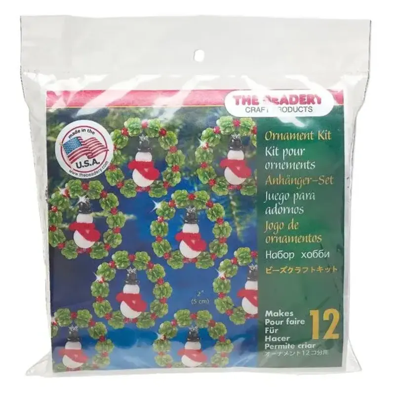 The Beadery Mini Snowman Wreaths Ornament Kit (Makes (12) 2-inch ornaments)