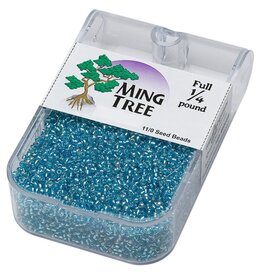 Ming Tree Ming Tree #11 Transparent Silver-lined Teal Blue 1/4 Pound pkg.