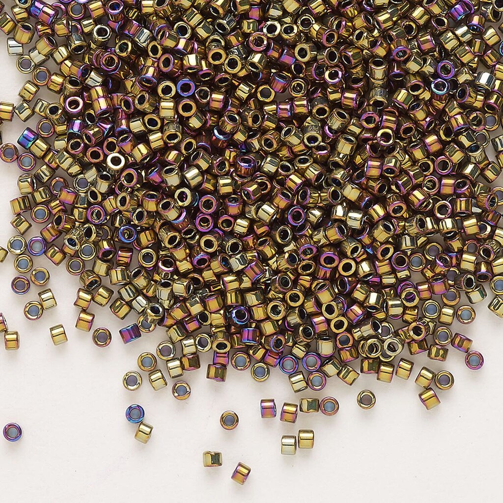 Miyuki Delica #11 Opaque Nickel Finished Rainbow DB0029 7.5gms