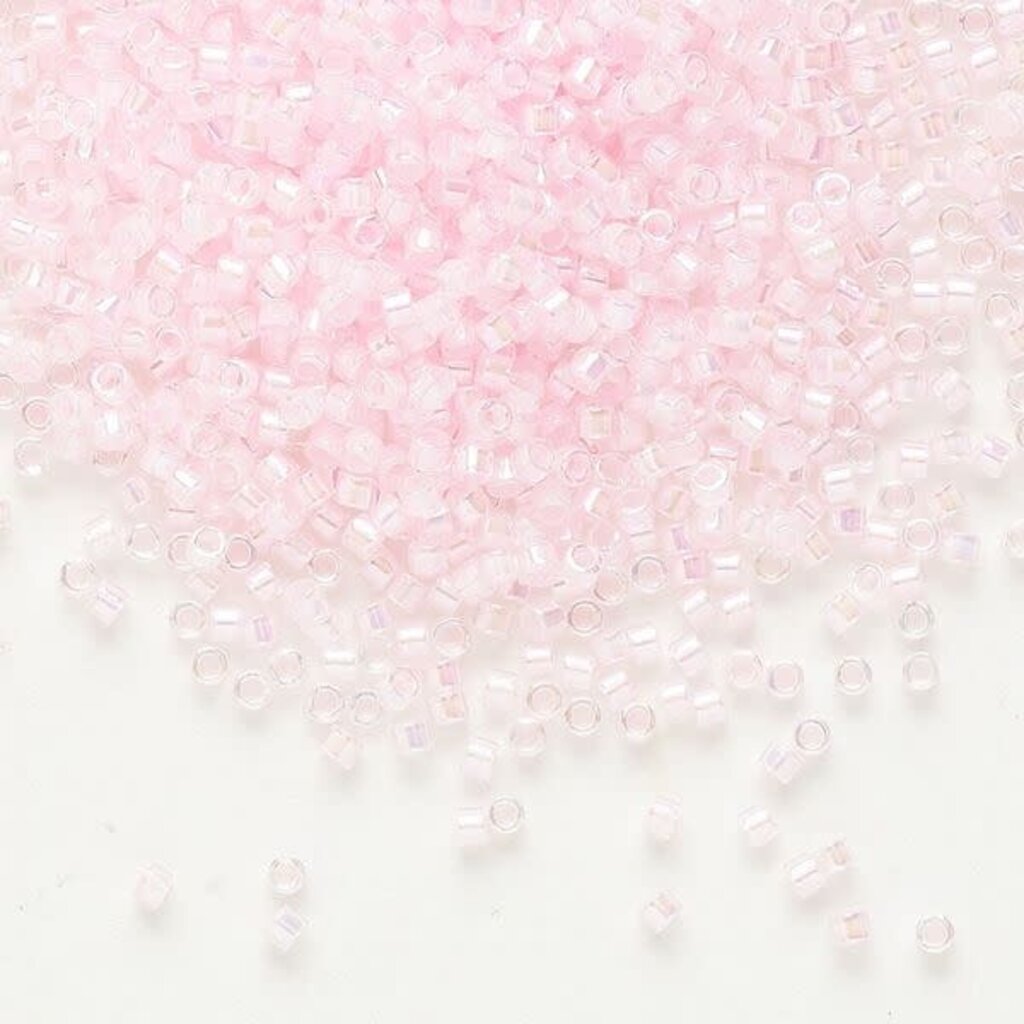 Miyuki Delica #11 Trnsp C-Line Rainbow Med Pink Db0055   7.5gms