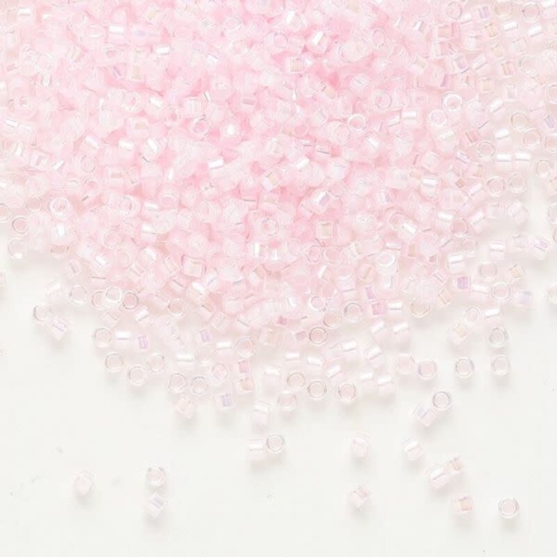 Miyuki Delica #11 Trnsp C-Line Rainbow Med Pink Db0055   7.5gms