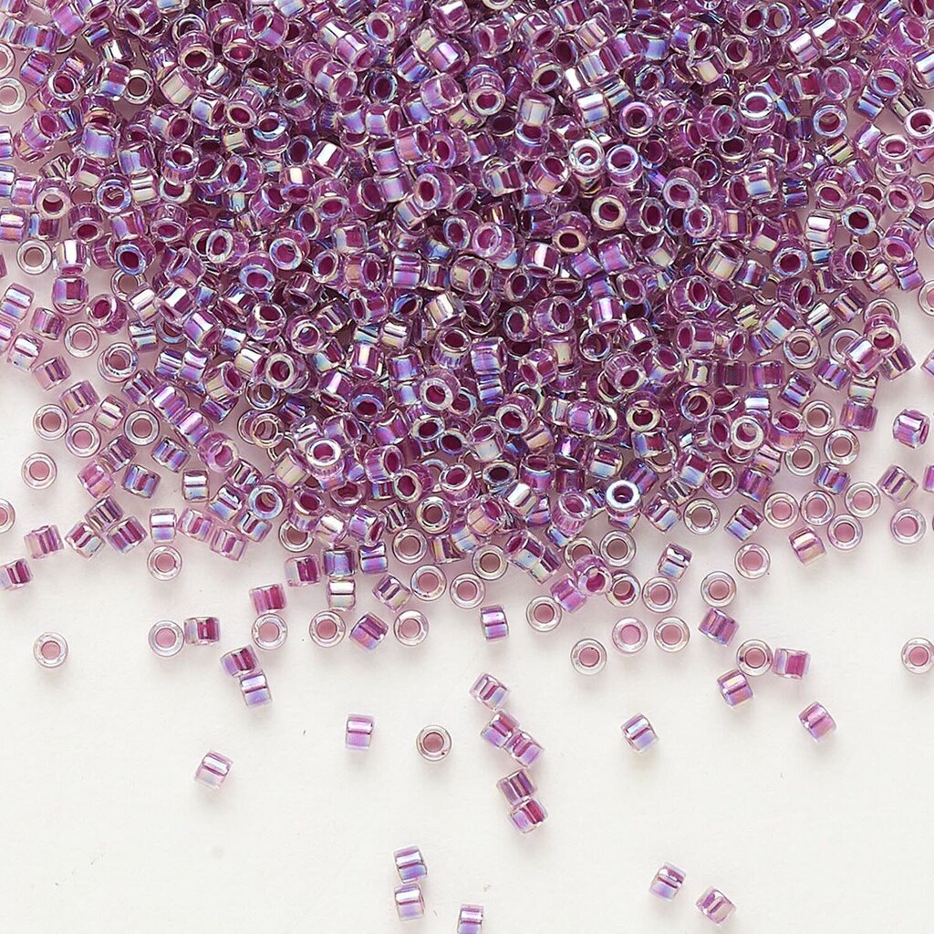 Miyuki Delica #11 Trnsp C-Line Rainbow Magenta Db0056 7.5gms