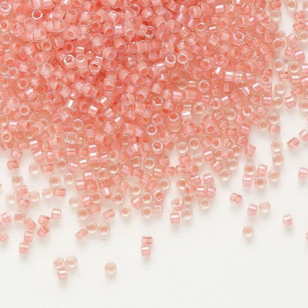 Miyuki Delica #11 Transparent  Color-Lined Rose Pink Db0070 7.5gms