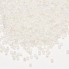 Miyuki Delica #11 Pale Peach-Lined Rainbow Crystal Db0052    7.5gms