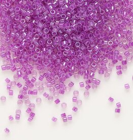 Miyuki Delica #11 TL Magenta-Lined Luster Crystal Clear Db0073 7.5gms