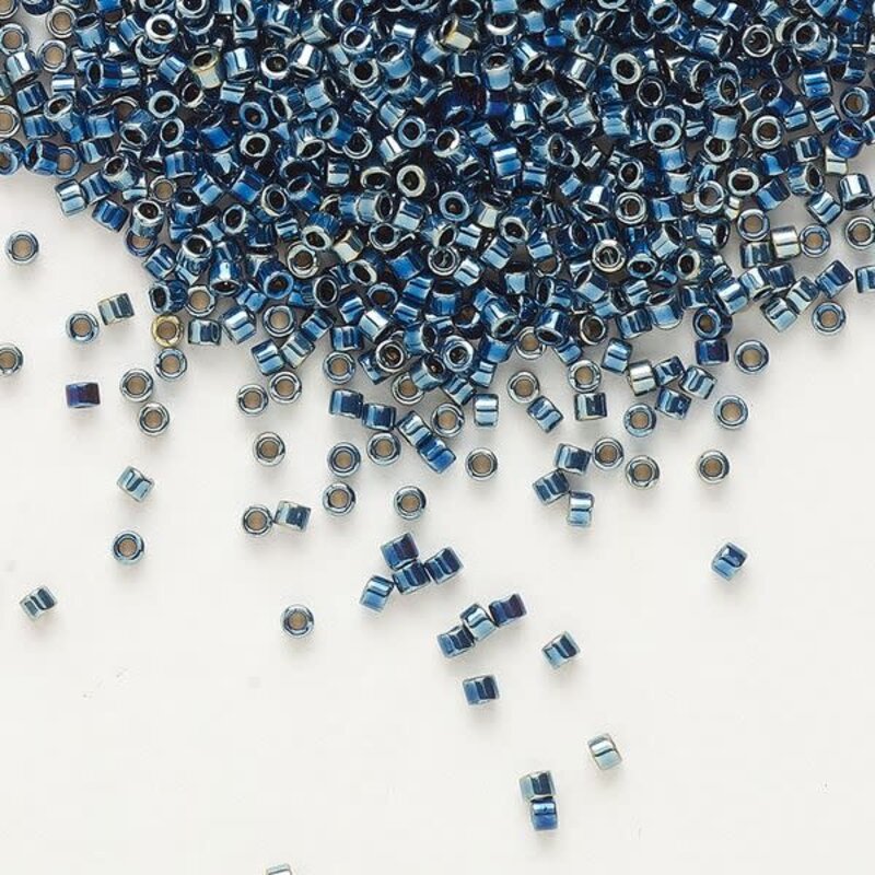 Miyuki Delica #11 Opaque Nickel Finished Rainbow Blue DB0514 7.5gms