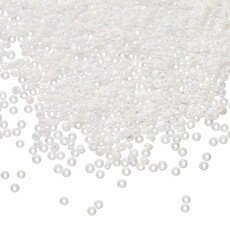 Miyuki #15 Rocaille Seed Bead OPQ Rainbow Chalk White 35 Grams