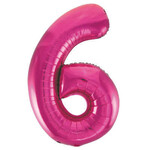 34" Hot Pink Number 6 Balloon