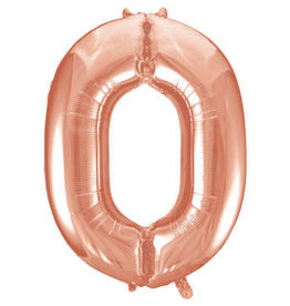 34" Rose Gold Number 0 Balloon