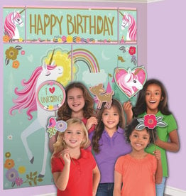 Magical Unicorn Scene Setter with Photo Booth Props
