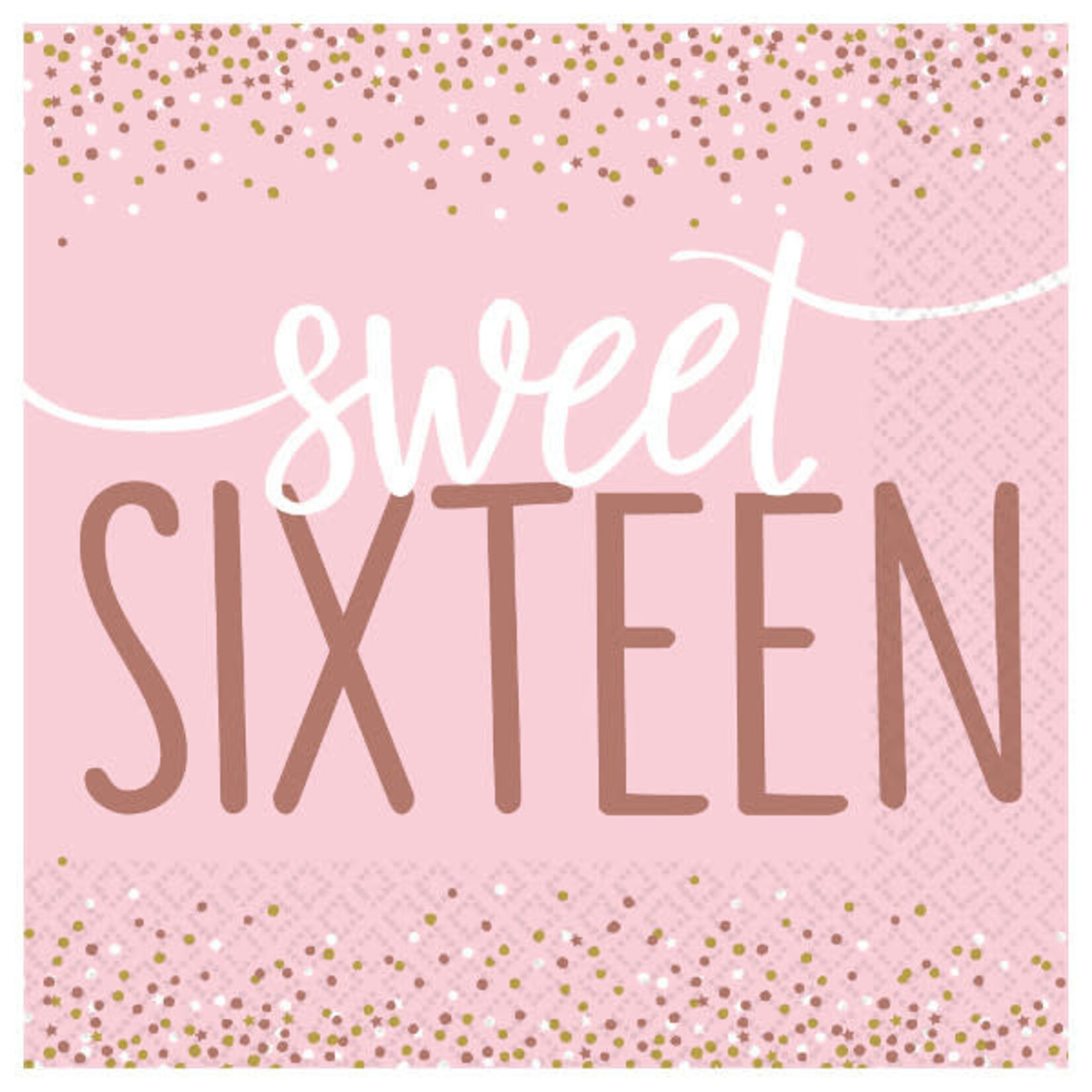 Sweet 16 Pink & Rose gold Luncheon Napkins - The Ultimate Party and Rental  Store