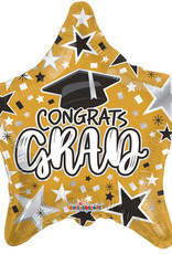 18” Gold Congrats Grad Star Mylar