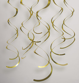 Gold Hanging Swirl Decorations 8ct