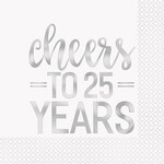 25th Anniversary 'Cheers to 25 Years' Luncheon Napkins 16ct