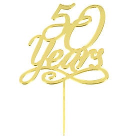 Gold 50 Years Cake Topper