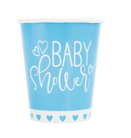 Blue Hearts Baby Shower 9oz Paper Cups 8ct