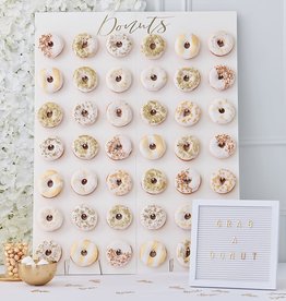 Large Donut Wall Display - White and Gold