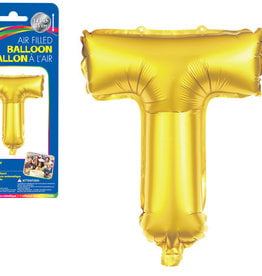 Gold Letter T Balloon (14" Air Filled)