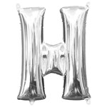 Silver Letter H Balloon (16" Air Filled)