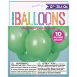 12" Latex Balloons 10ct - Emerald Green