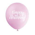 'Happy Birthday!' Script Pink 12" Latex Singles