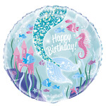 Mermaid Happy Birthday 18" Mylar