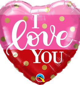 'I Love you' Pink and Red 18" Heart Shaped Mylar